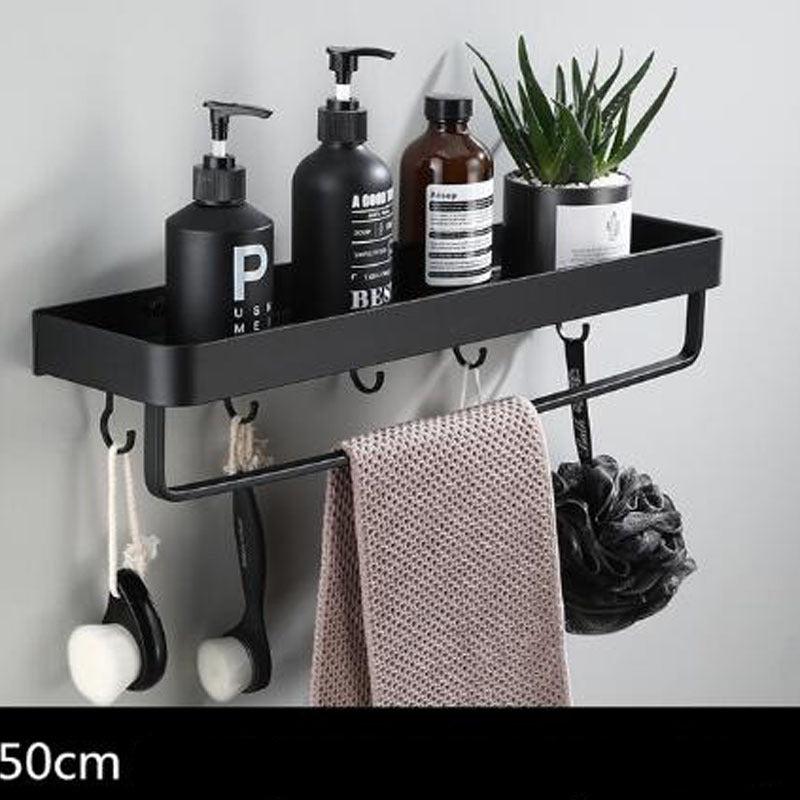 Avelena | Schwarzes Badregal-System aus Raum-Aluminium Zur Wandmontage