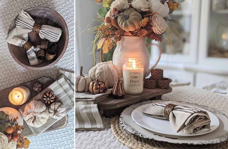 Avelena | Rattan Serviettenringe, Set mit 6