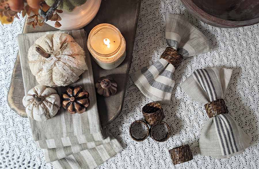 Avelena | Rattan Serviettenringe, Set mit 6
