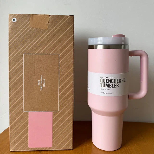 Avelena | Vakuumisolierte Tasse mit Deckel und Strohhalm Thermotumbler