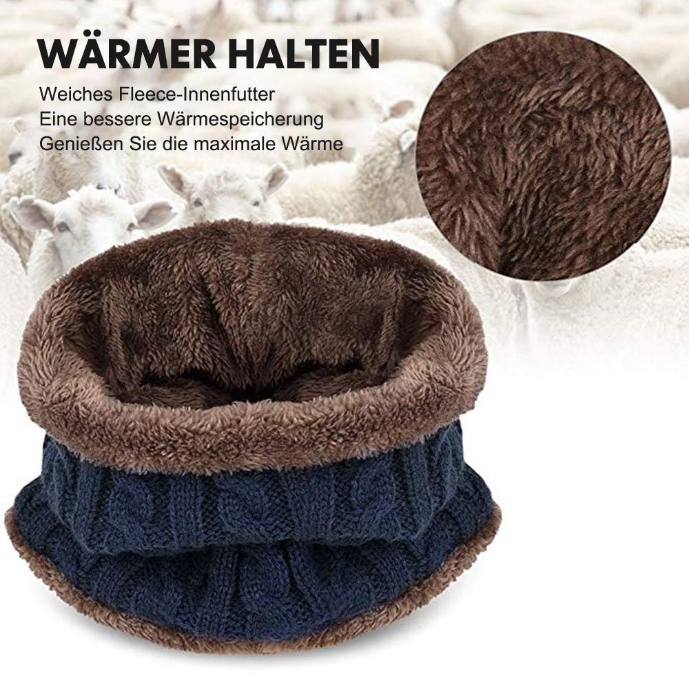 Avelena | Warme Strickmütze mit Schal ( Erwachsene und Kinder )