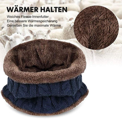 Avelena | Warme Strickmütze mit Schal ( Erwachsene und Kinder )