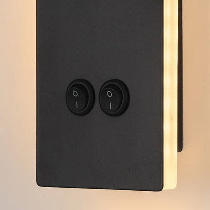 Avelena | Moderne Minimalistische Rechteckige Runde Eisen Aluminium LED Wandlampe Für Schlafzimmer