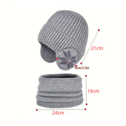 Avelena | Winter Beanie Mütze Schal Sets Warme Strickmütze