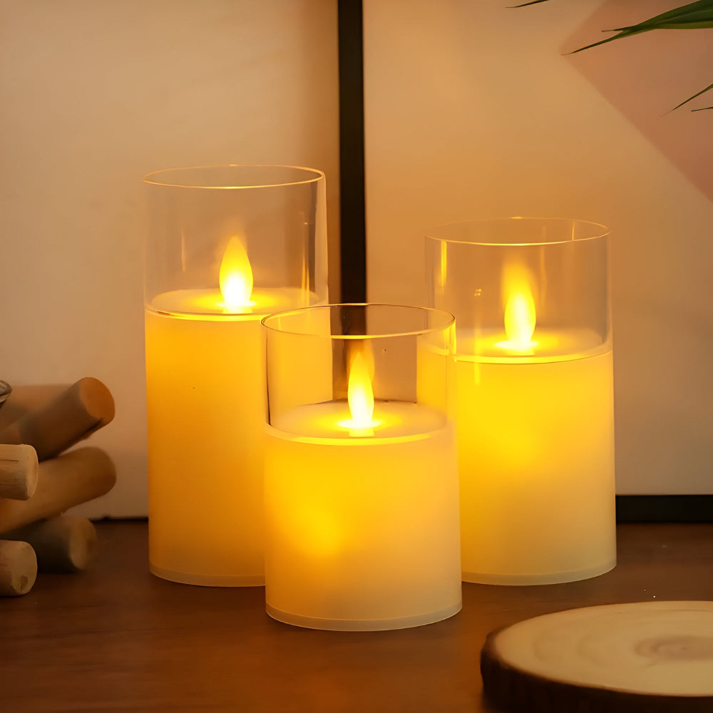 Avelena | Ätherische 3D flameless Kerze | 3er Set