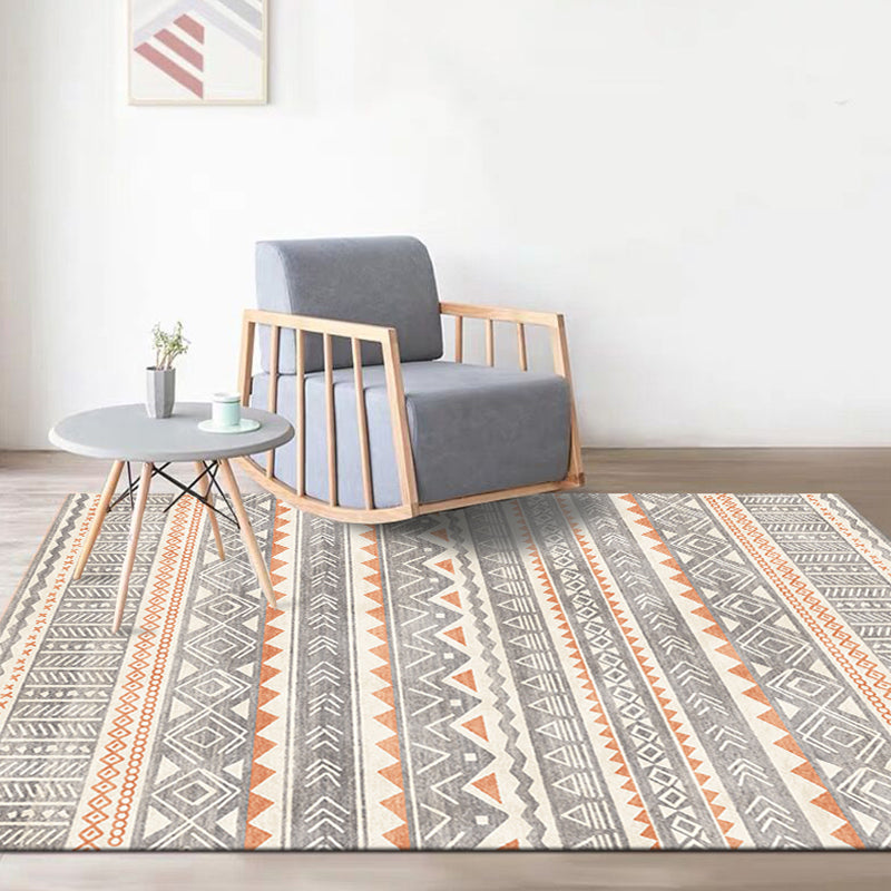 Avelena | Indische Americana Indoor-Teppich Gestreifter Diamant Geometrisch Synthetisch Fleckenresistent Maschinengewebter Teppich für den Kaminbereich