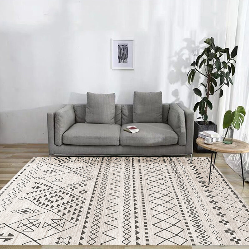 Avelena | Southwestern-Teppich Einfach Geometrisch Diamant Waschbar Bodenbelag für das Schlafzimmer Kraftwebstuhl Waschbarer Rutschfester Teppich