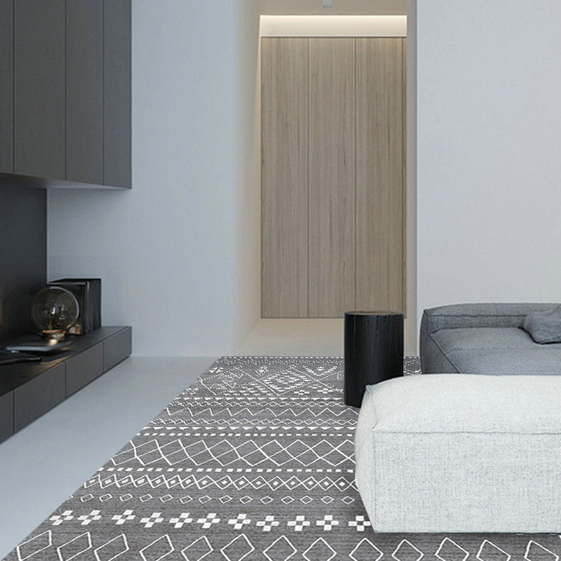 Avelena | Southwestern-Teppich Einfach Geometrisch Diamant Waschbar Bodenbelag für das Schlafzimmer Kraftwebstuhl Waschbarer Rutschfester Teppich