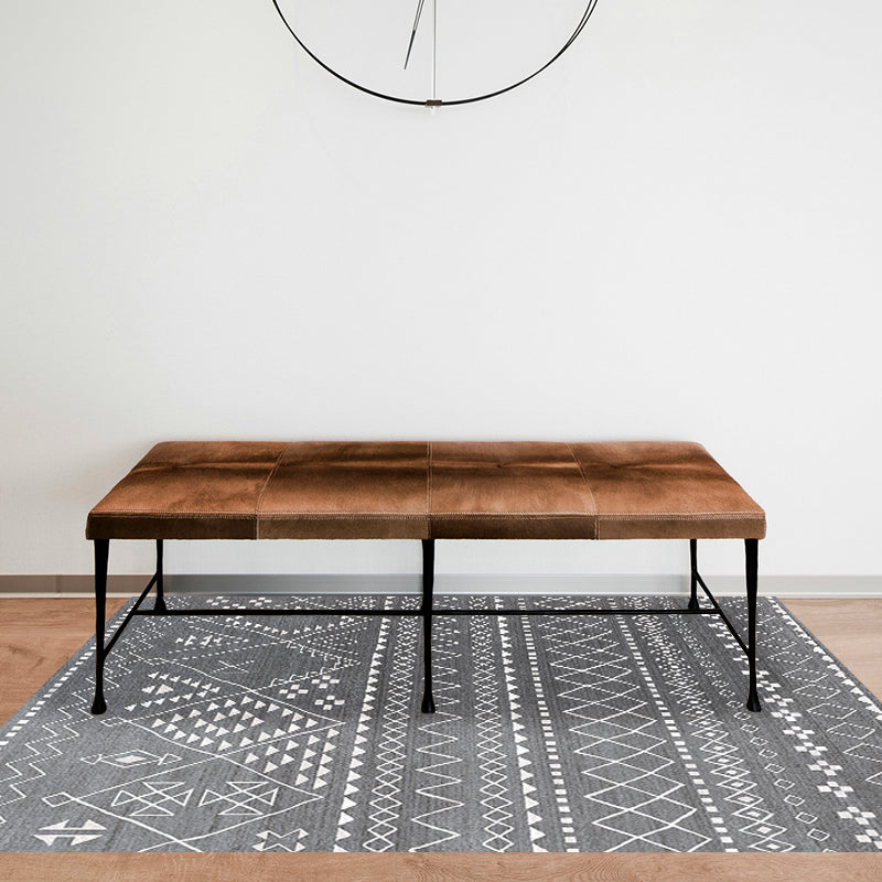Avelena | Southwestern-Teppich Einfach Geometrisch Diamant Waschbar Bodenbelag für das Schlafzimmer Kraftwebstuhl Waschbarer Rutschfester Teppich