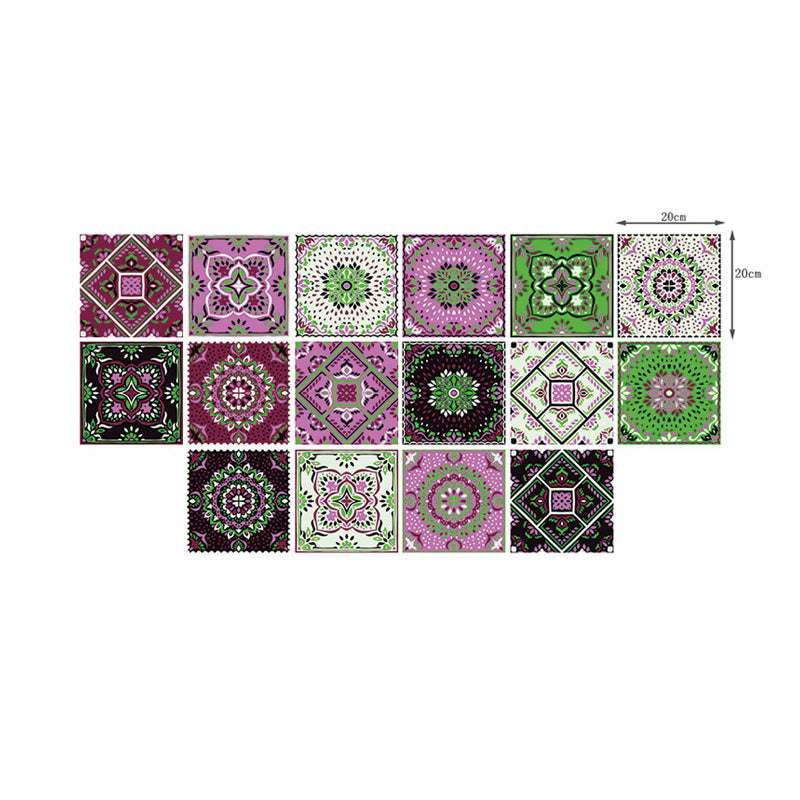 Avelena | Bunte Blumen Aufkleber Tapeten Entfernbare Boho Küchen Wanddekoration (16 Stück)