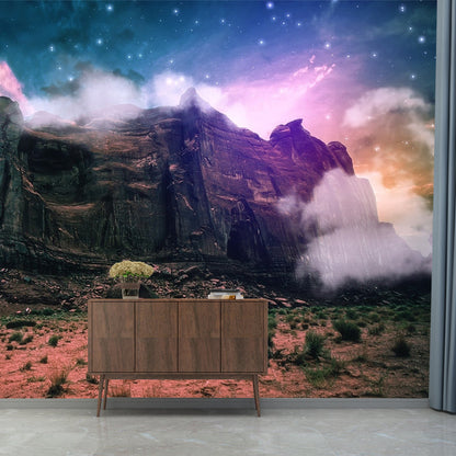 Avelena | Magic Mountain Front View Wandbild für Kinderzimmer, Blau-Blau, Personalisierte Größe Verfügbar