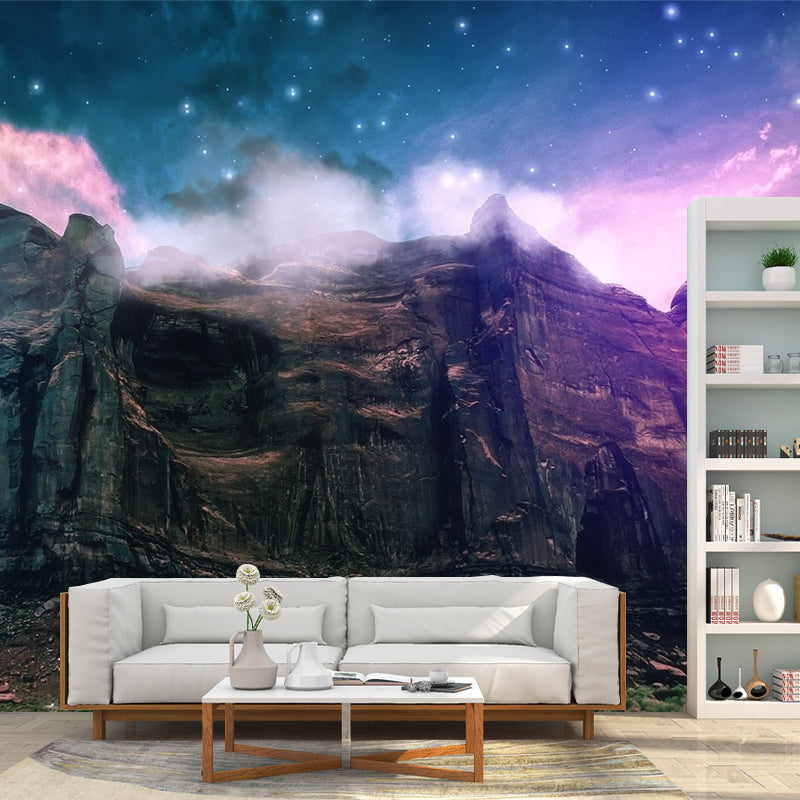 Avelena | Magic Mountain Front View Wandbild für Kinderzimmer, Blau-Blau, Personalisierte Größe Verfügbar
