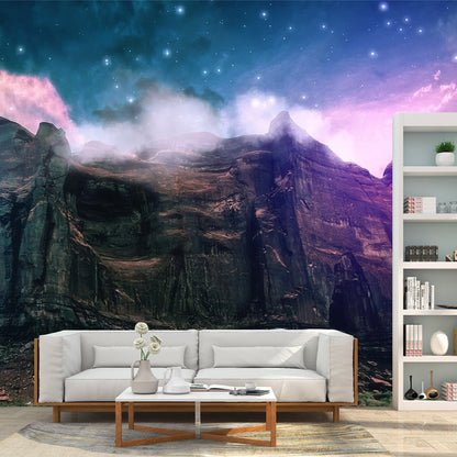 Avelena | Magic Mountain Front View Wandbild für Kinderzimmer, Blau-Blau, Personalisierte Größe Verfügbar