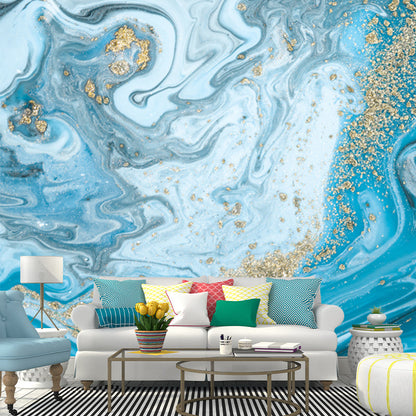 Avelena | Whole Ocean Waves Wandtattoo Tropix Schöne Landschaft Wandkunst In Blau für Flur