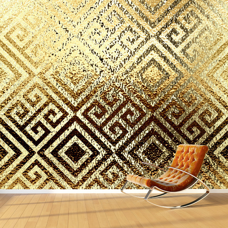 Avelena | Goldfolie Tapete Wandbild Geometrisches Muster Künstlerische Feuchtigkeitsbeständige Wanddekoration