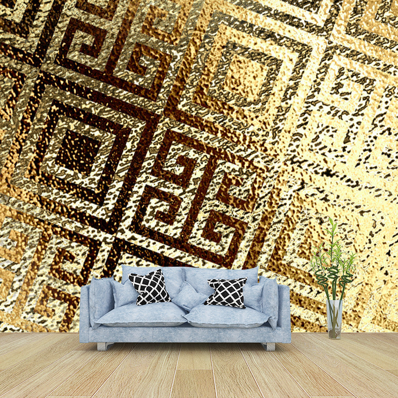 Avelena | Goldfolie Tapete Wandbild Geometrisches Muster Künstlerische Feuchtigkeitsbeständige Wanddekoration