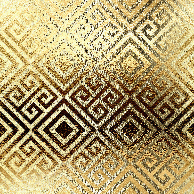 Avelena | Goldfolie Tapete Wandbild Geometrisches Muster Künstlerische Feuchtigkeitsbeständige Wanddekoration