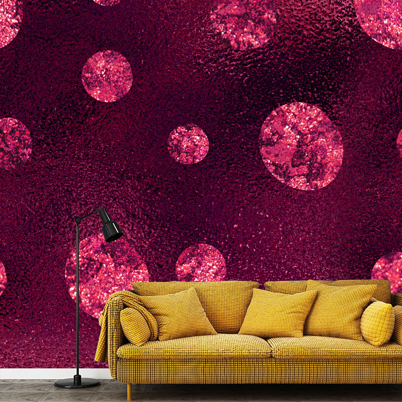 Avelena | Glitter Wasserdichte Wandtapete Modern Faux Pailletten Wandverkleidung In Rosarot