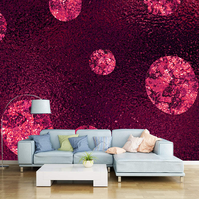 Avelena | Glitter Wasserdichte Wandtapete Modern Faux Pailletten Wandverkleidung In Rosarot