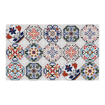 Avelena | Mandala-Fliesen-Wandpaneel-Set In Blau Pvc-Wandkunst, Abziehen und Kleben, 3,5' X 8"