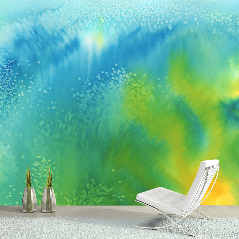 Avelena | Grüne Pflanzen Wandgemälde Aufkleber Fleckenresistente Kunst Wohnzimmer Wandverkleidung