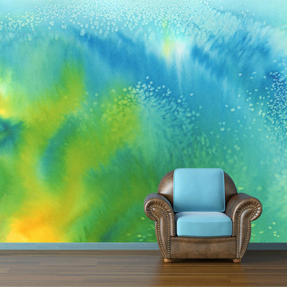 Avelena | Grüne Pflanzen Wandgemälde Aufkleber Fleckenresistente Kunst Wohnzimmer Wandverkleidung