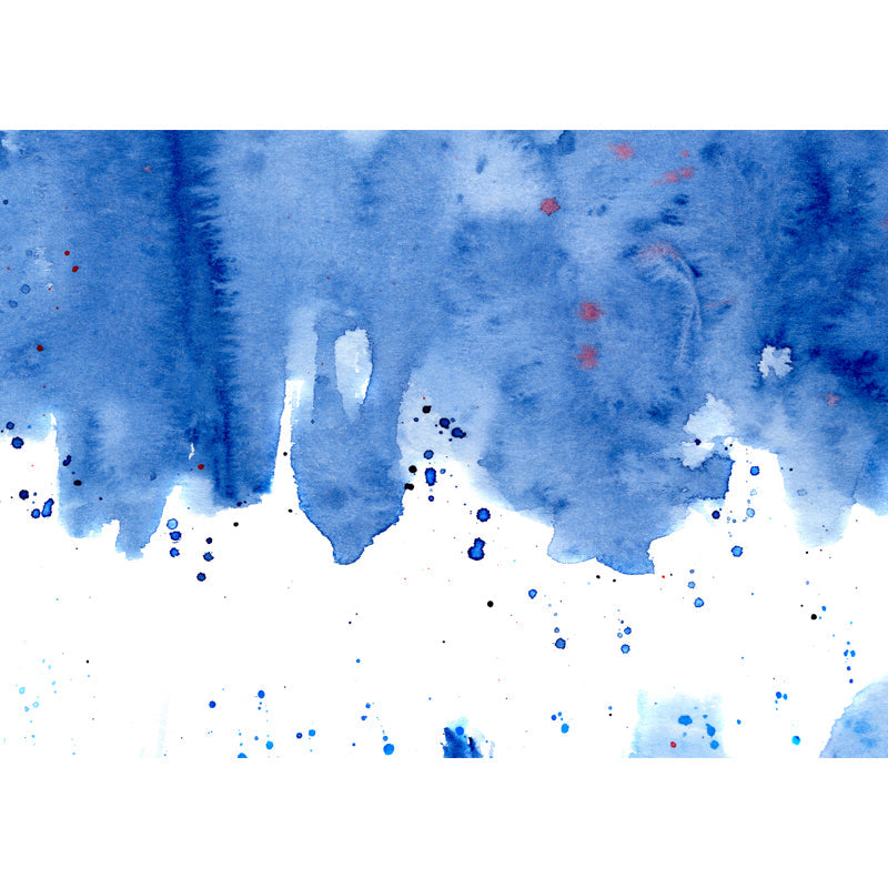 Avelena | Minimalistische Ästhetik Aquarell Wandgemälde Blau Schmelzendes Bild Wandverkleidung für Flur