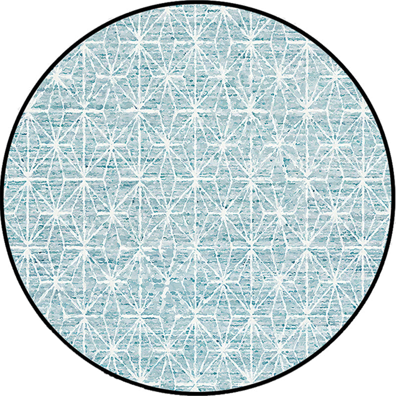 Avelena | Runder Teppich Southwestern Einfach Geometrisch Gitter Tribal Bodenbelag Polyester Rutschfest Fleckenresistent Teppich