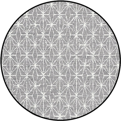 Avelena | Runder Teppich Southwestern Einfach Geometrisch Gitter Tribal Bodenbelag Polyester Rutschfest Fleckenresistent Teppich