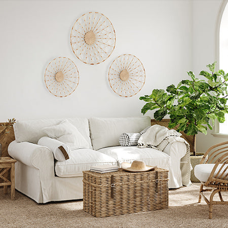 Avelena | Runde Rattan Wandkunst, Set mit 3
