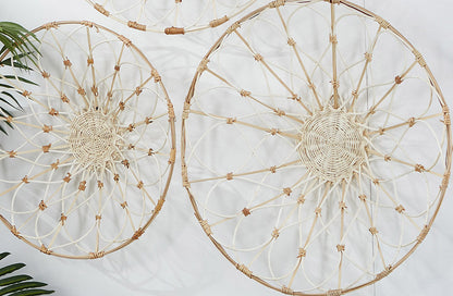 Avelena | Runde Rattan Wandkunst, Set mit 3