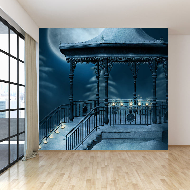 Avelena | Ruhige Verschneite Pavillon Wandtapete für Esszimmer Winter Wanddekoration, Individuell Angepasst