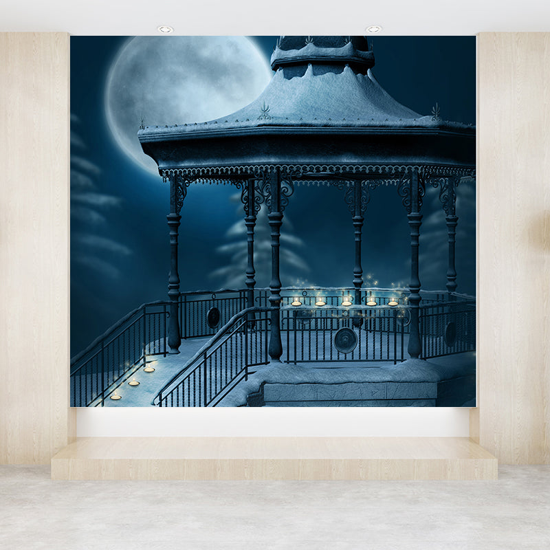 Avelena | Ruhige Verschneite Pavillon Wandtapete für Esszimmer Winter Wanddekoration, Individuell Angepasst