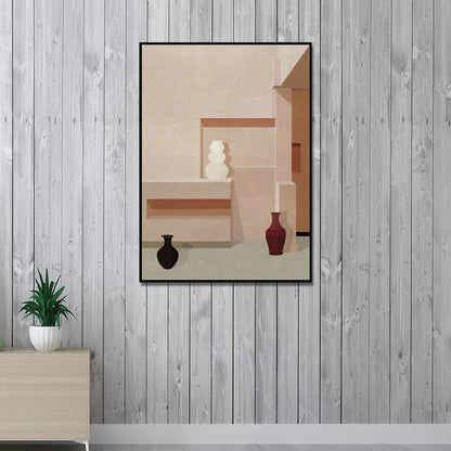 Avelena | Home Interior View Art Print Zeitgenössische Texturierte Wohnzimmer Eingewickelte Leinwand In Heller Farbe