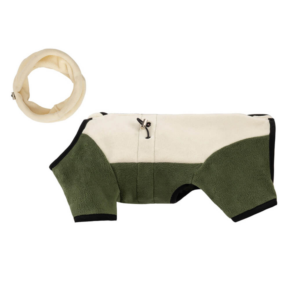 Avelena | Vollständiger Schutz Polar Fleece Hund Overall mit abnehmbarem Kragen