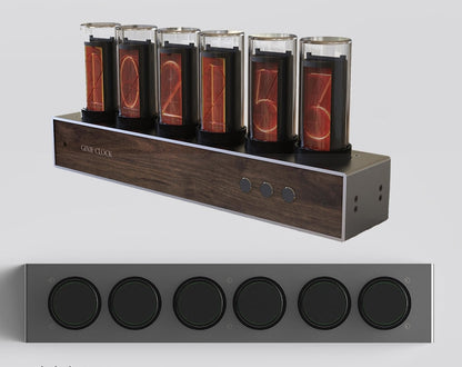 Avelena | DIY Massivholz Leuchtube 6-Bit Digitaluhr mit 7 Modi, Magnetdesign, einstellbare Farbe und präzise Zeitmessung, das beste handgefertigte Geschenk für ihn oder sie