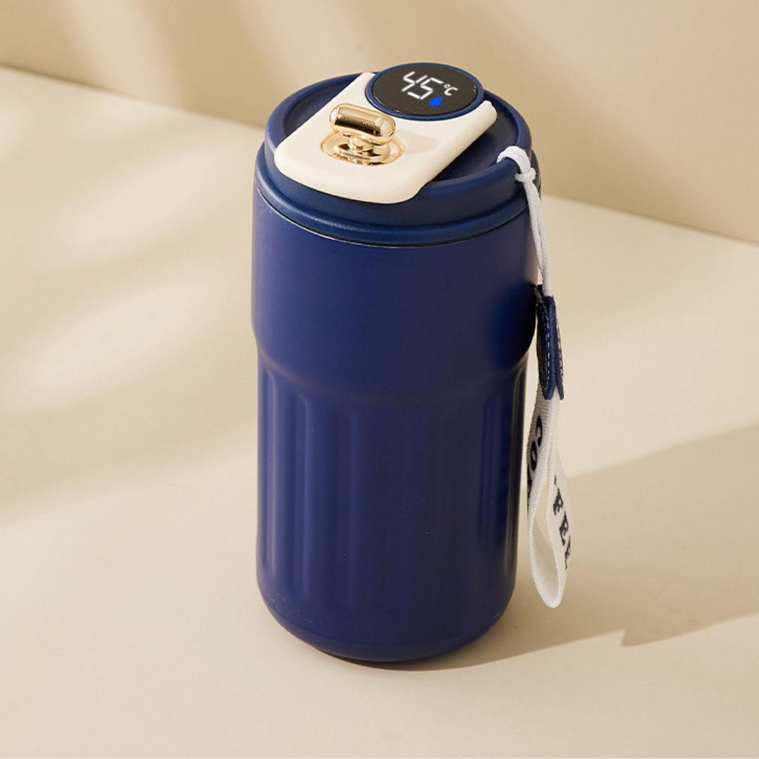 Avelena | Edelstahl  Kaffebecher mit LED Temperatur Anzeige 450 ML