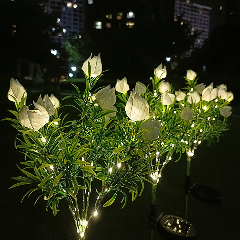 Avelena | Moderne Kreative Wasserdichte Imitation Gardenia LED Solarleuchte für Außen Terrasse