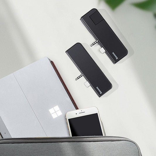 Avelena | 4-in-1 Surface Go Docking Station, USB Typ C Adapter Dongle mit Ethernet-Port, USB 3.0 Port, USB-C Datenübertragungsport, 3,5mm Audio/Kopfhöreranschluss