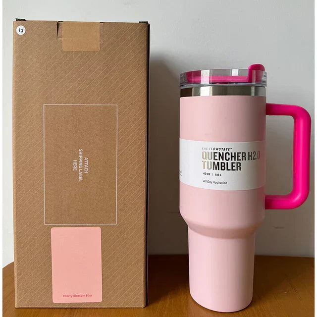 Avelena | Vakuumisolierte Tasse mit Deckel und Strohhalm Thermotumbler