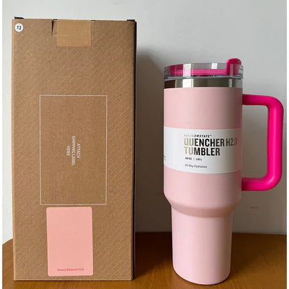 Avelena | Vakuumisolierte Tasse mit Deckel und Strohhalm Thermotumbler