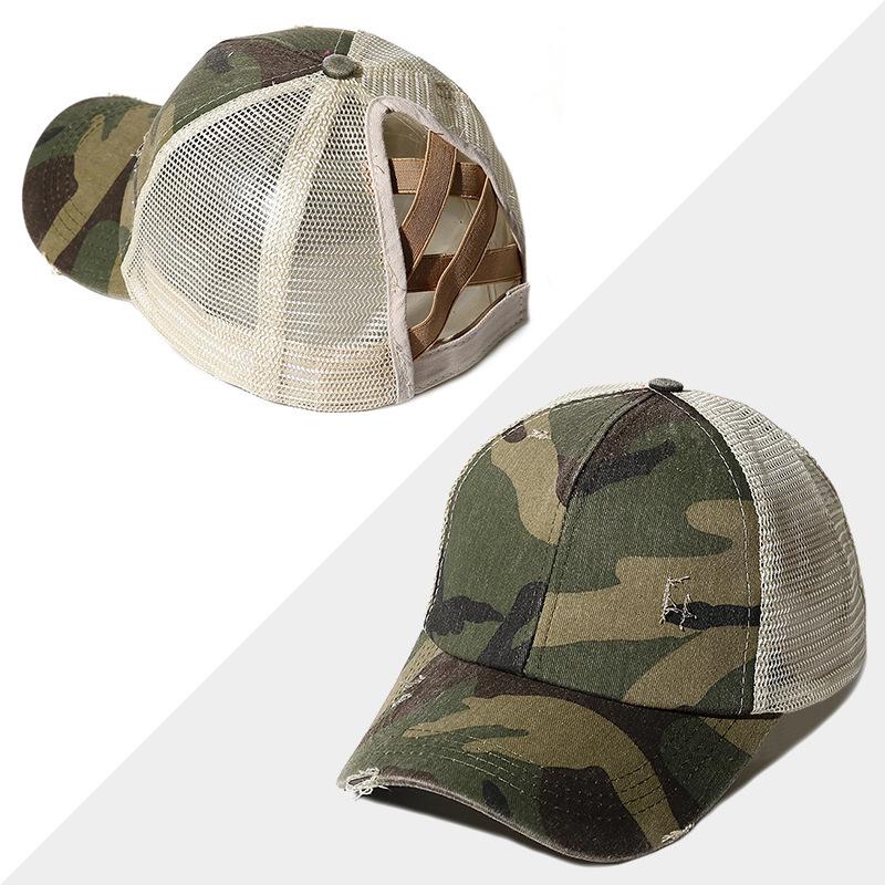 Avelena | Neue Mesh Cross Outout Pferdeschwanz Baseballcap
