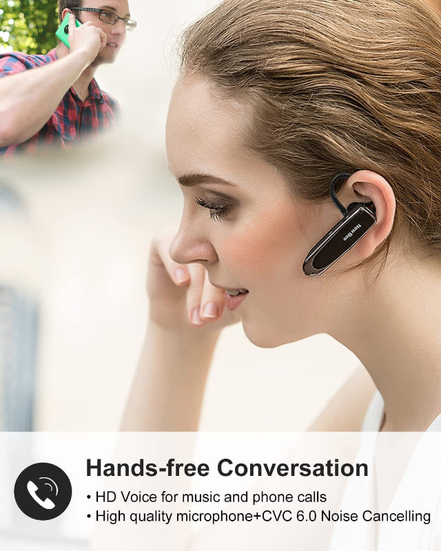 Avelena | Bluetooth Ohrstöpsel V5.0 Drahtloses Headset Mit Mikrofon, 24 Stunden Sprechzeit