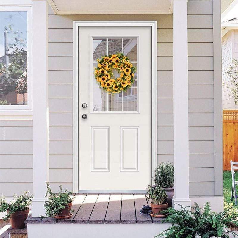 Avelena | 16'' Goldene Künstliche Sonnenblumenkranz