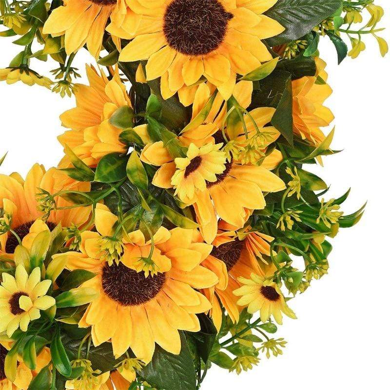 Avelena | 16'' Goldene Künstliche Sonnenblumenkranz