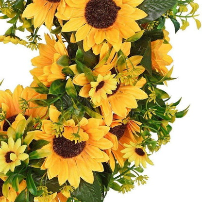 Avelena | 16'' Goldene Künstliche Sonnenblumenkranz
