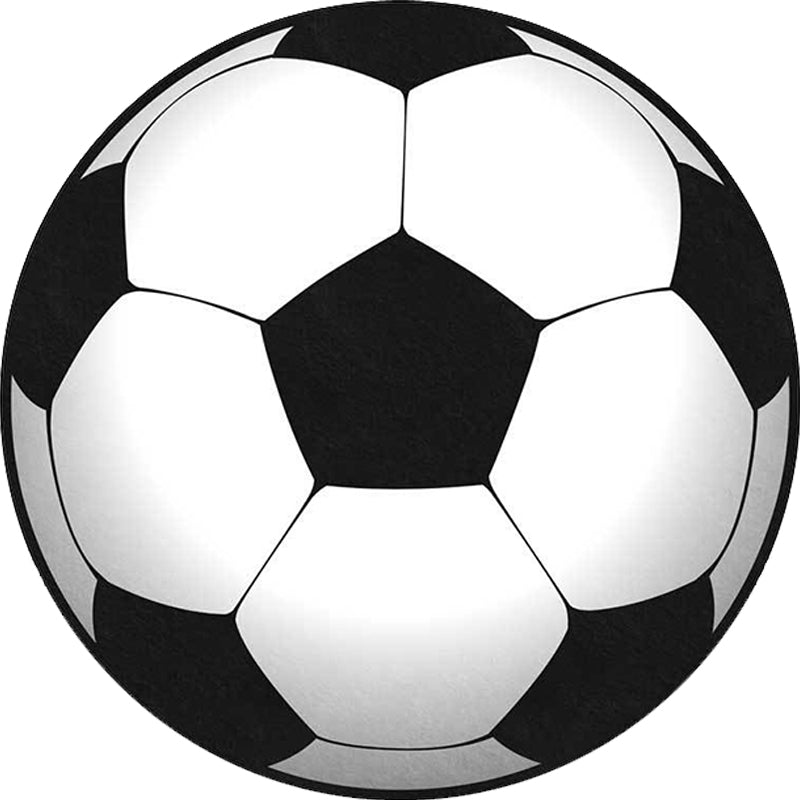 Avelena | Schwarz-weiß Kinderzimmer Teppich Kinder Sport Fußball Muster Teppich Polyester Waschbar Fleckenresistent Teppich