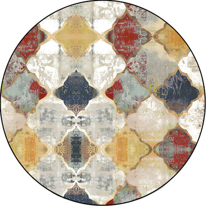 Avelena | Persisches Azulejo-Muster Teppich Rot und Weiß Polyester Teppich Maschinenwaschbar Rutschfester Teppich für das Schlafzimmer