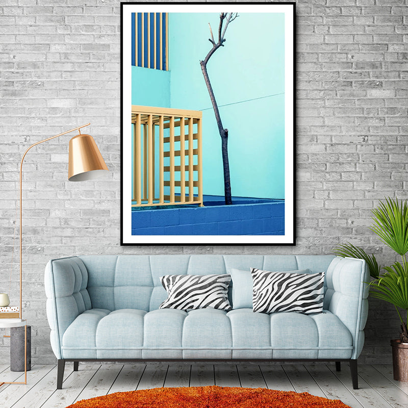 Avelena | Illustration Balkon Leinwand Wandkunst für Zuhause Galerie, Lichtfarbe, Textur Oberfläche