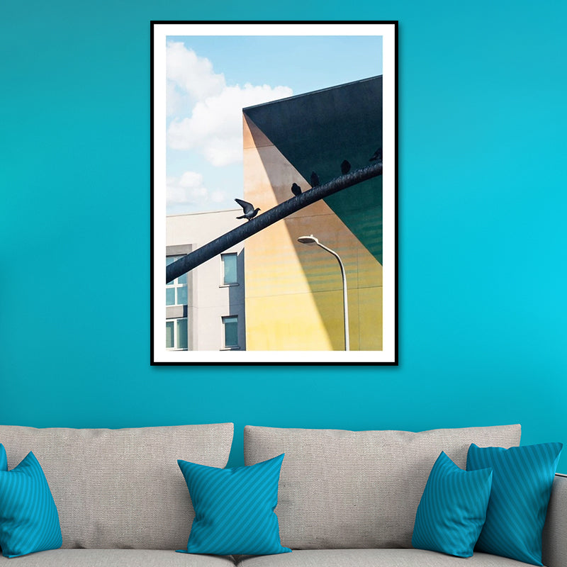Avelena | Haus Nahaufnahme Gemälde Leinwand Pastellfarbe Zeitgenössische Wandkunst für Zuhause